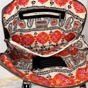 Shiraleah Black Laptop Bag with Vibrant Floral Interior